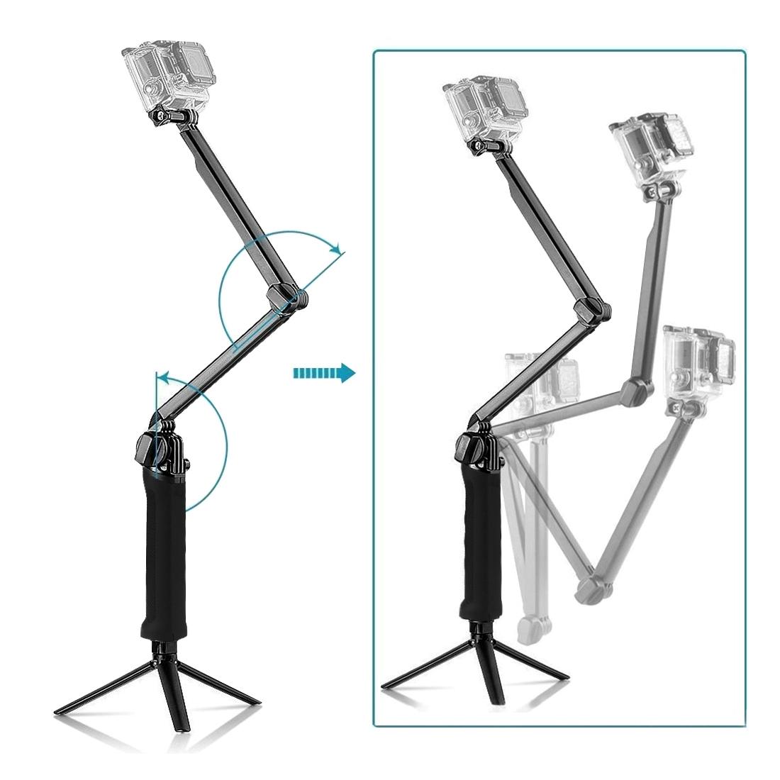 Foldable 3-way Tripod Selfie Stick for Action Cameras - 20-58cm Length 11