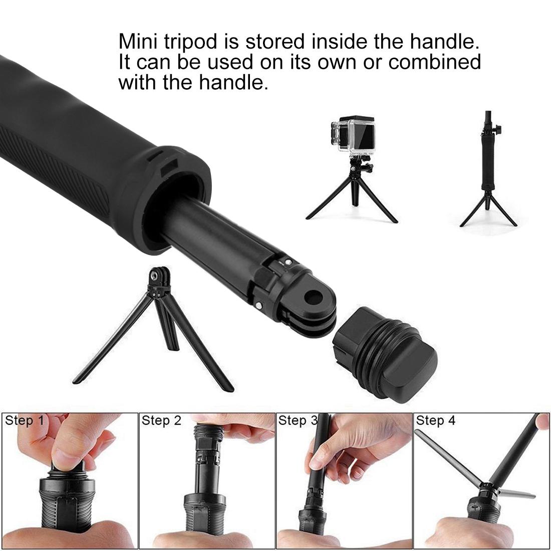 Foldable 3-way Tripod Selfie Stick for Action Cameras - 20-58cm Length 12