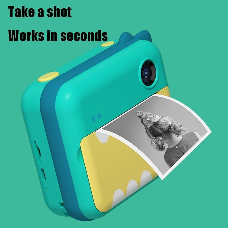 Children's Instant Camera with Dual-lens and Mini Print - Green Dinosaur - Green Dinosaur 16Gb 3