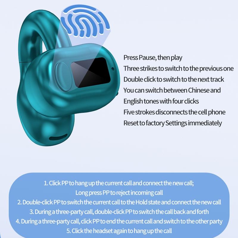 Waterproof Bluetooth Earphones with Ear Clip - M10 7