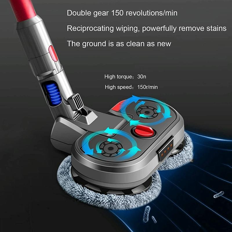 Electric Vacuum Cleaner with Integrated Mopping Head and Water Tank - Includes 6 Rag Pieces - For Dyson V15 6