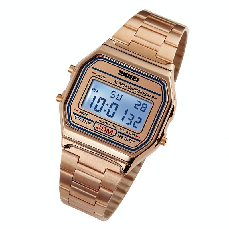 Lightweight Waterproof Men Electronic Watch with Steel Band 3