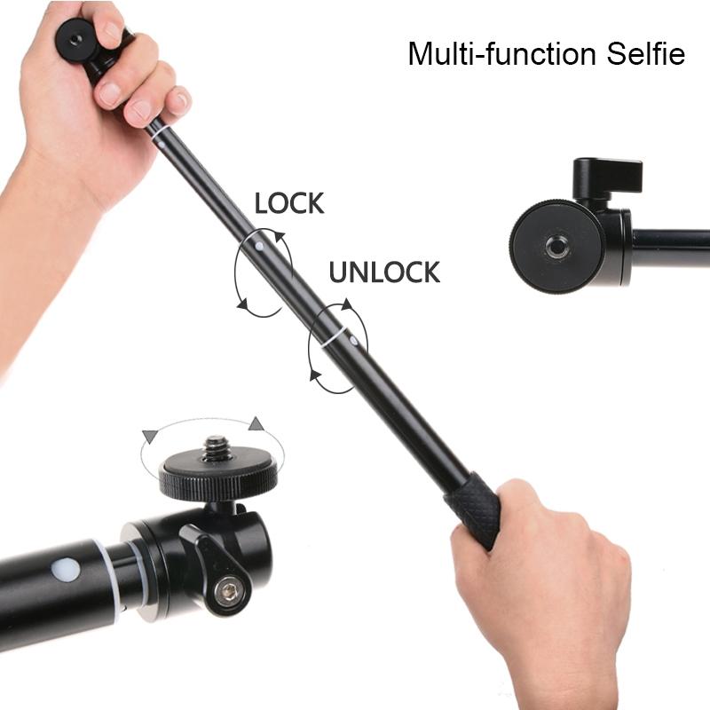 Foldable Tripod Selfie Stick for Action Cameras and Phones - 93cm 10