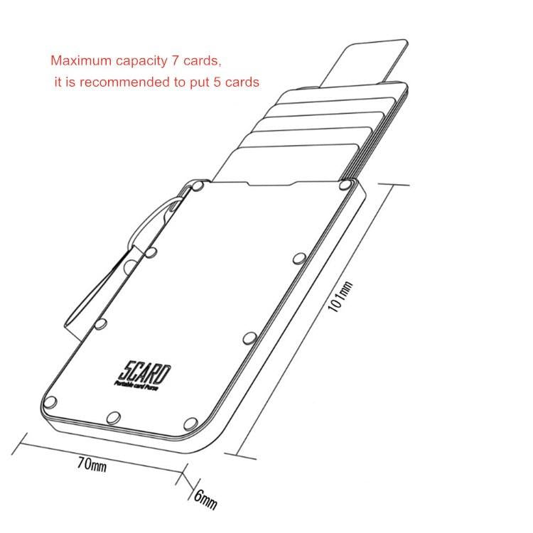 Ultra Thin Pull Out Card Holder Black Genuine Leather 5