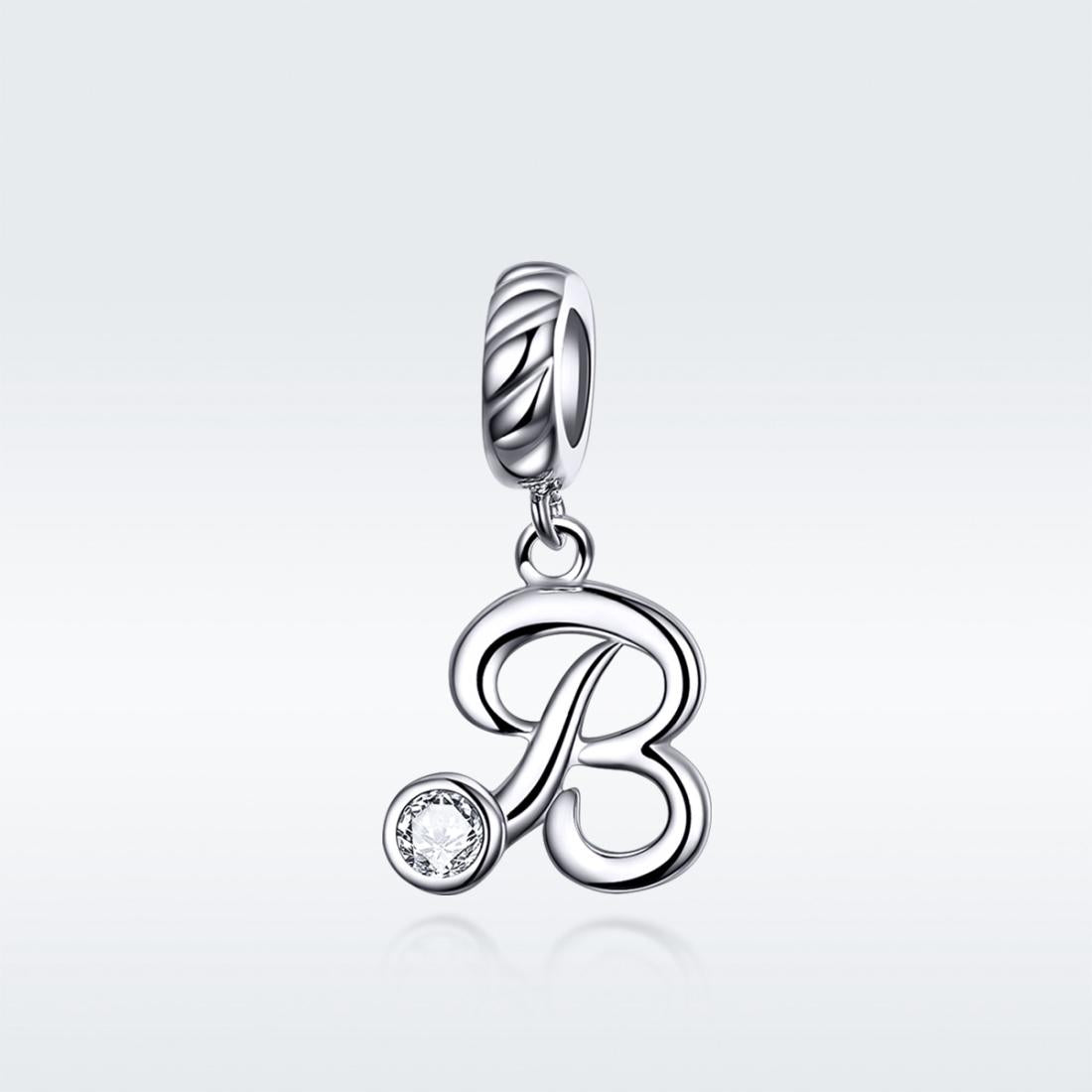 925 Sterling Silver Personalized Letter Pendant For Diy Bracelets And Necklaces Style - B 3