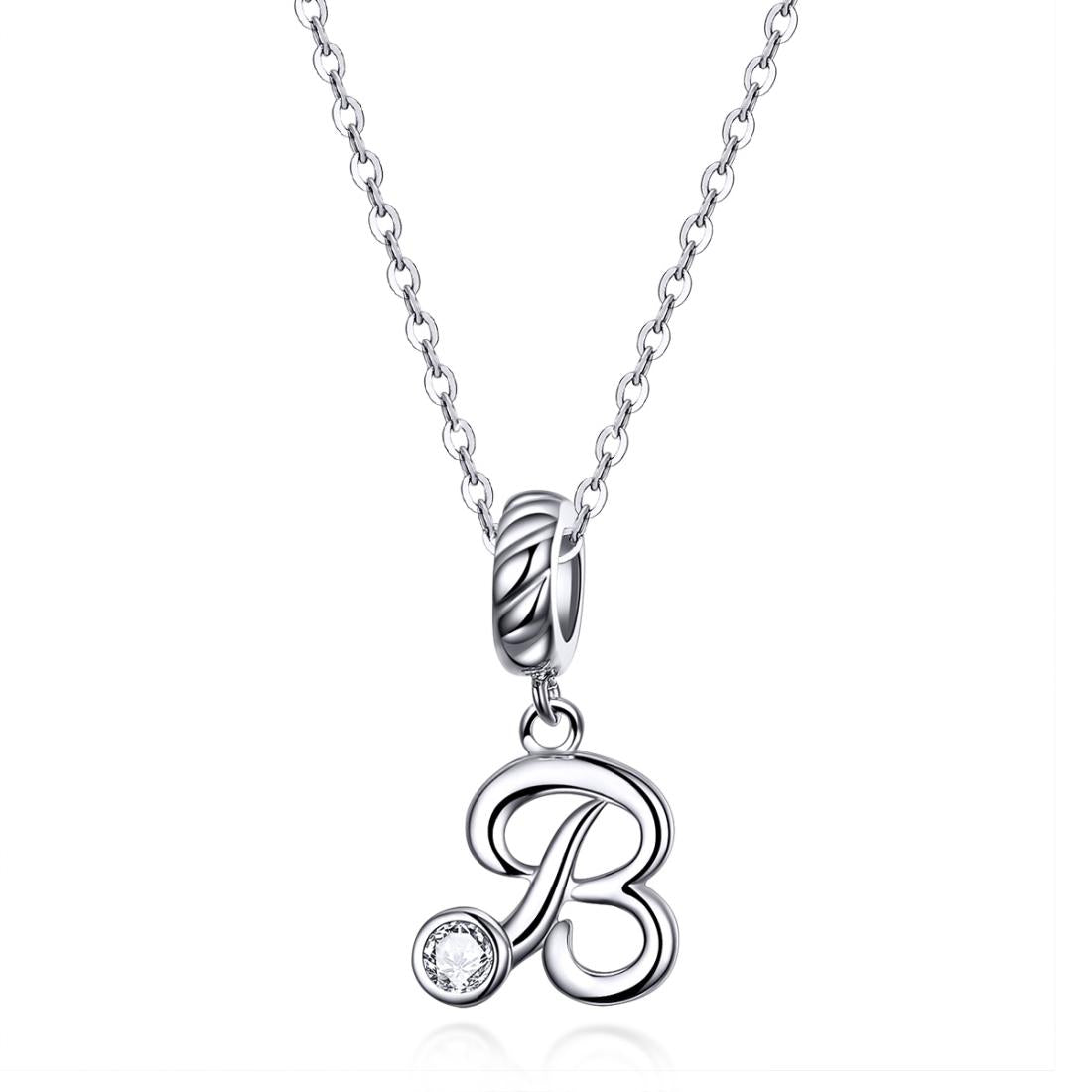 925 Sterling Silver Personalized Letter Pendant For Diy Bracelets And Necklaces Style - B 4