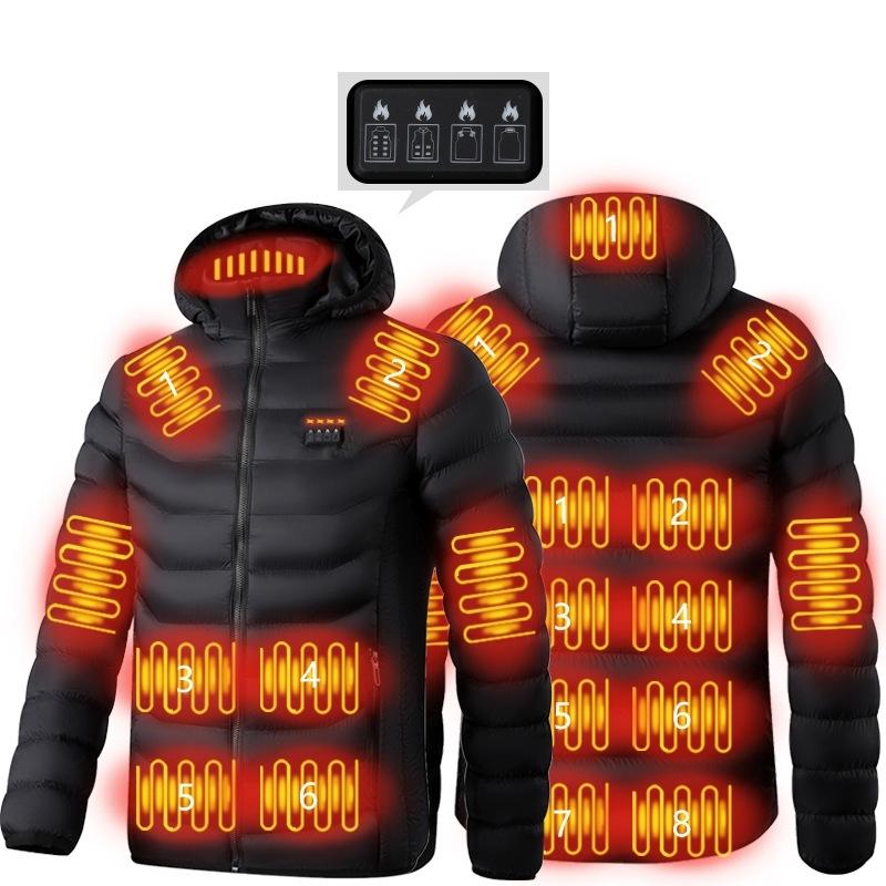 19 Zone 4 Control Black Usb Winter Electric Heated Jacket Warm Thermal Jacket - 19 Zone 4 Control Black Xxxxxxl