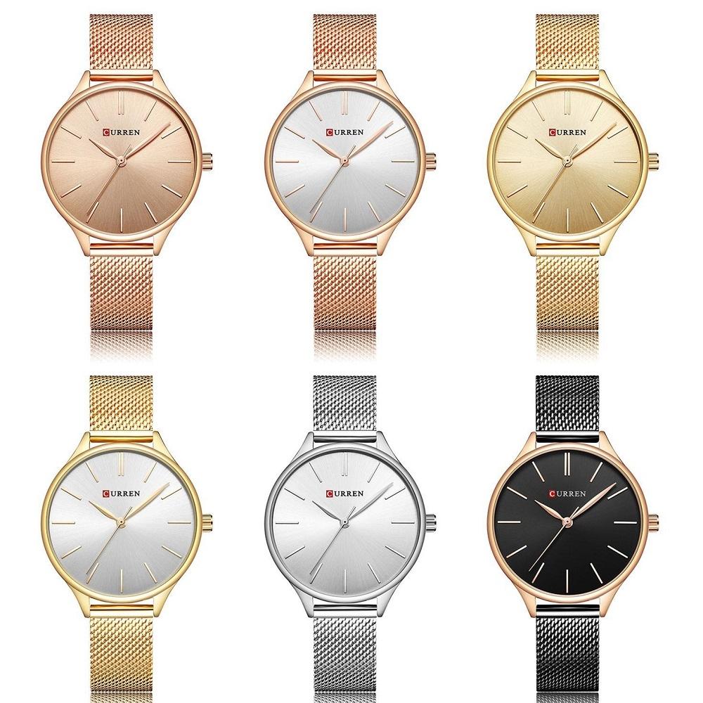 Waterproof Women Quartz Watch with Steel Strap - Casual Design - Gold Shell Gold Surface 3