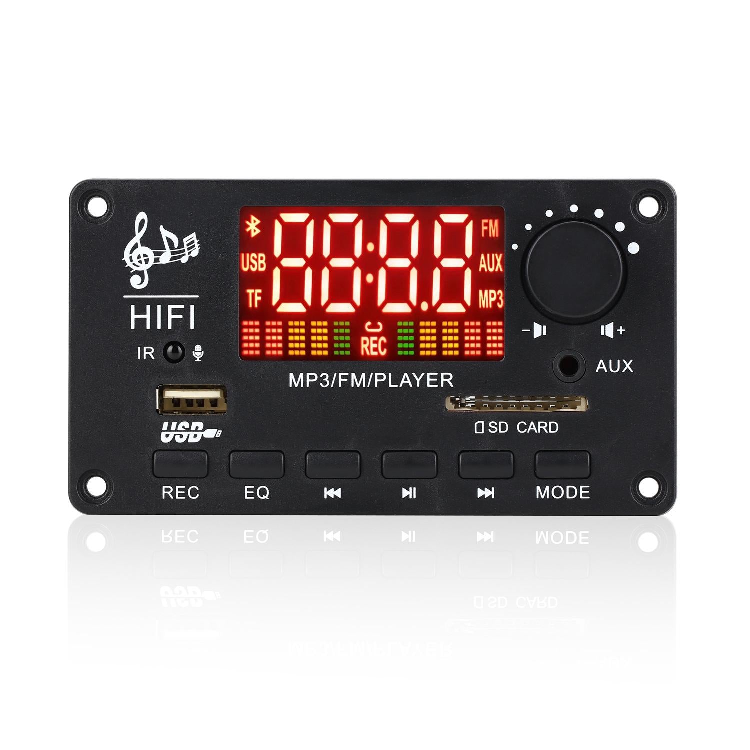 12V 50W Bluetooth Decoding Board For Fm / Call / Recording - Black 4