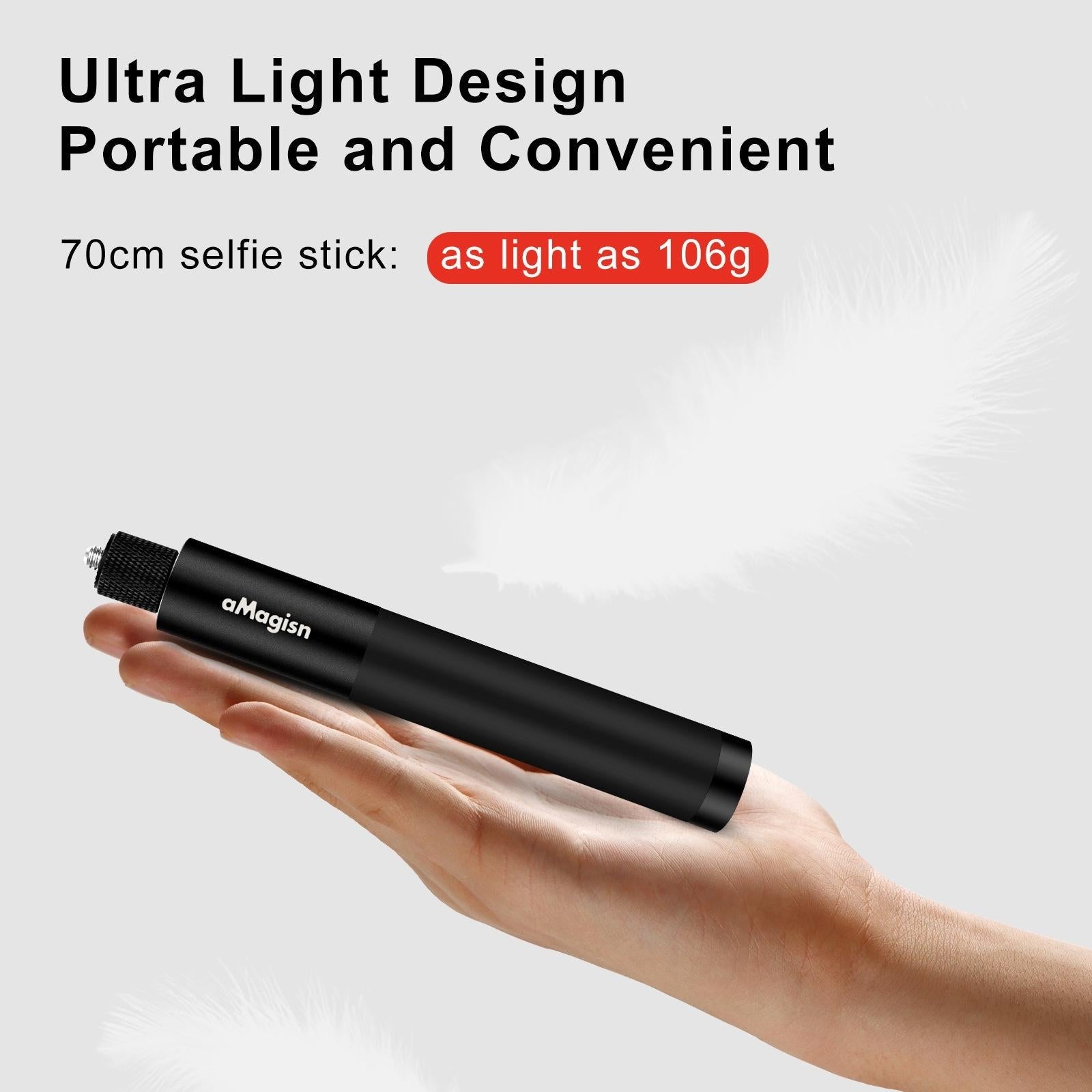 70cm Straight Pull Selfie Stick for Sports Cameras with 3 Jaw Screw - Rod+1/4 Turn 3 Jaw+Screw 8