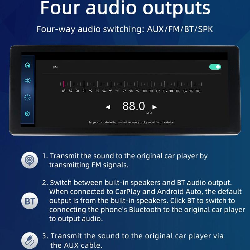 Portable Car Bluetooth Dvr Monitor - Supports Carplay / Android Auto - Display + Camera 7