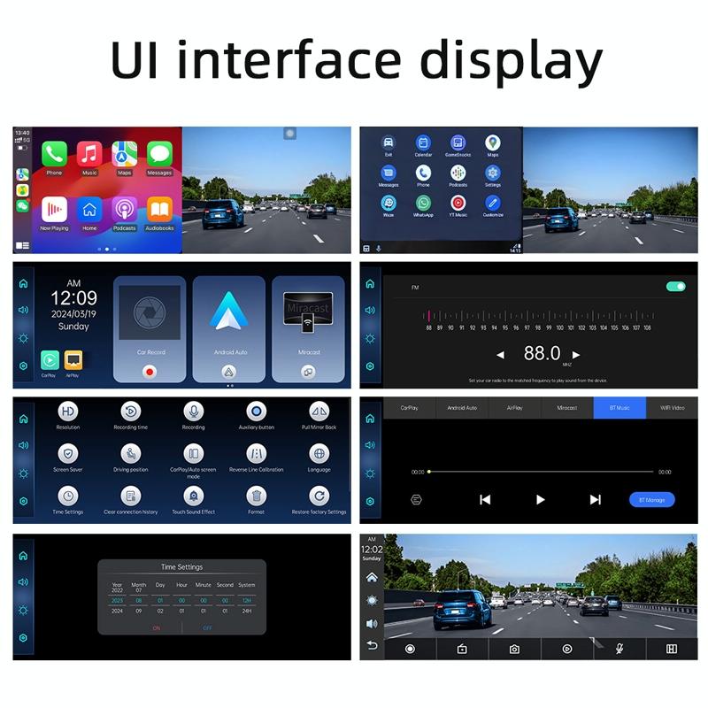 Portable Car Bluetooth Dvr Monitor - Supports Carplay / Android Auto - Display + Camera 9