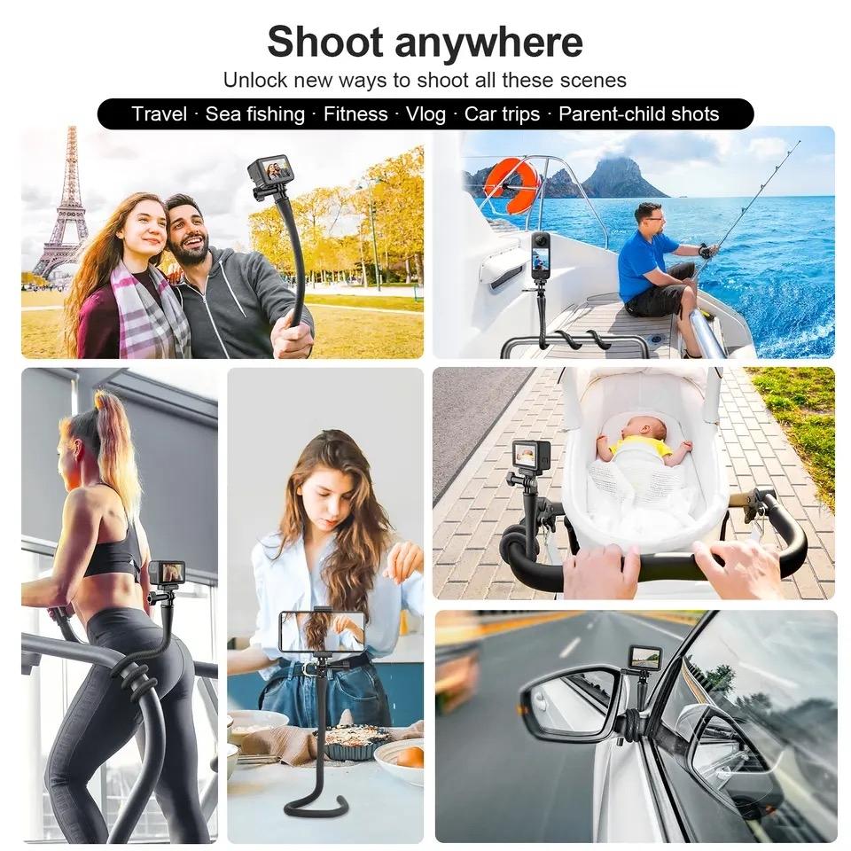 Versatile Octopus Tripod for Action Camera and Phone - Flexible Mount - With Phone Clip Kit 4
