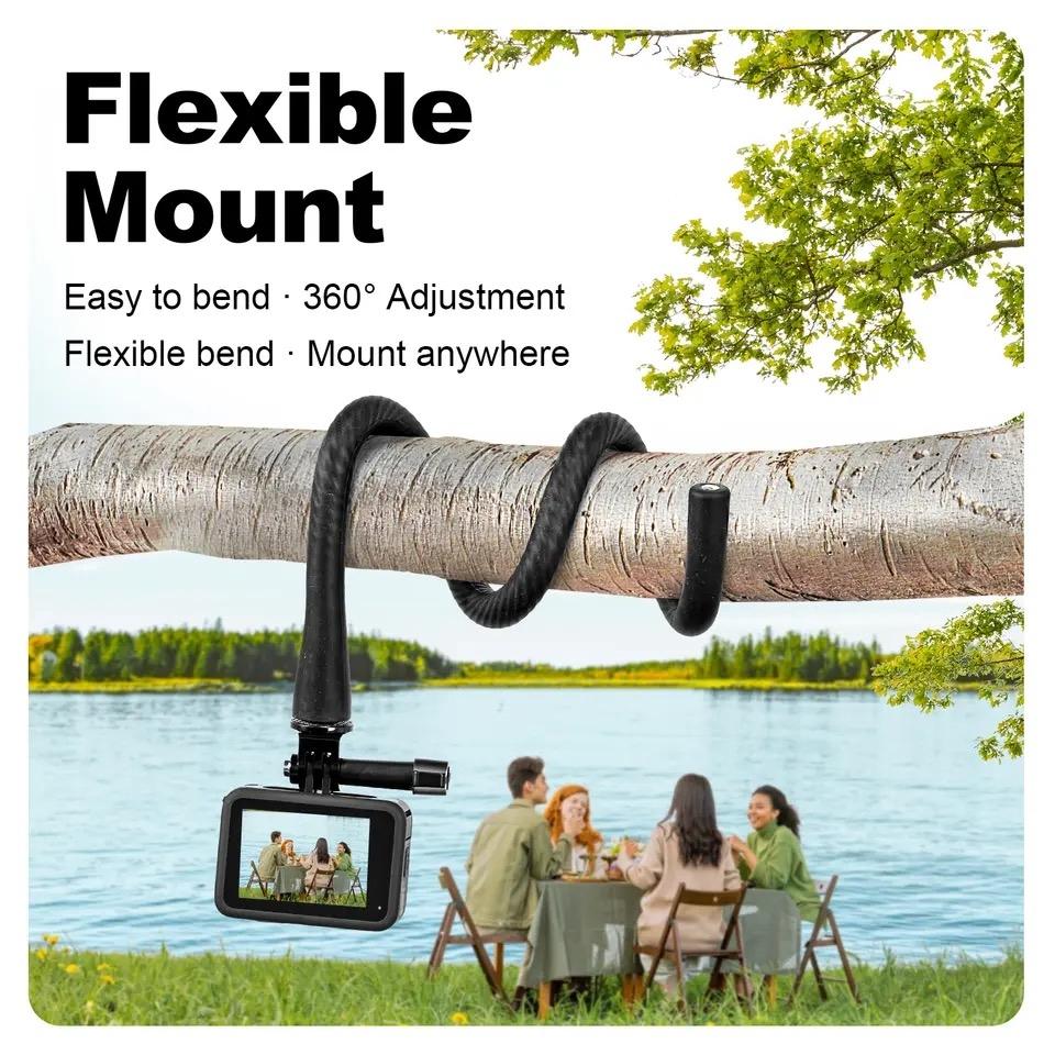 Versatile Octopus Tripod for Action Camera and Phone - Flexible Mount - With Phone Clip Kit 5