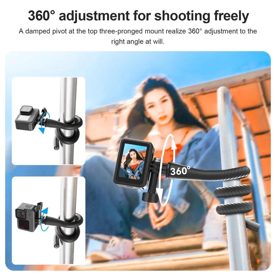 Versatile Octopus Tripod for Action Camera and Phone - Flexible Mount - With Phone Clip Kit 8