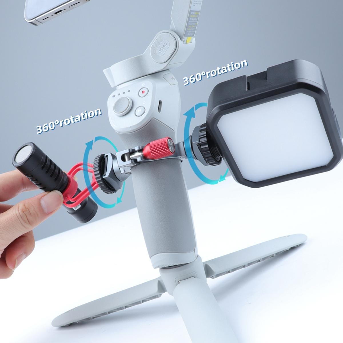 Extension Bracket with Dual Cold Shoe for Dji Om4 / Mobile 3 Stabilizer 6