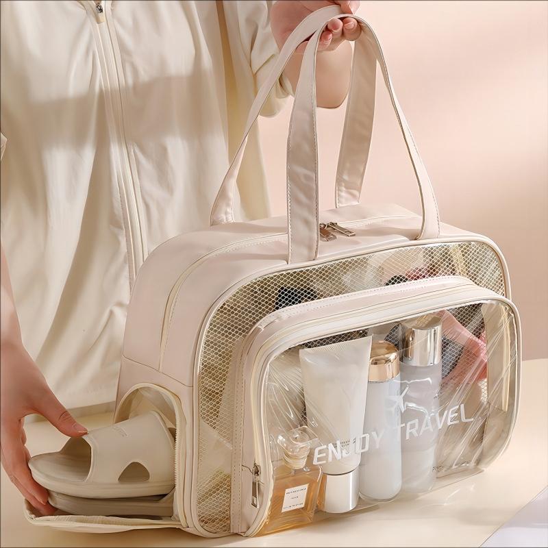 Beige Waterproof Beach Bag For Toiletries Cosmetics L For Swimming Travel - Beige With Shoe Warehouses 10