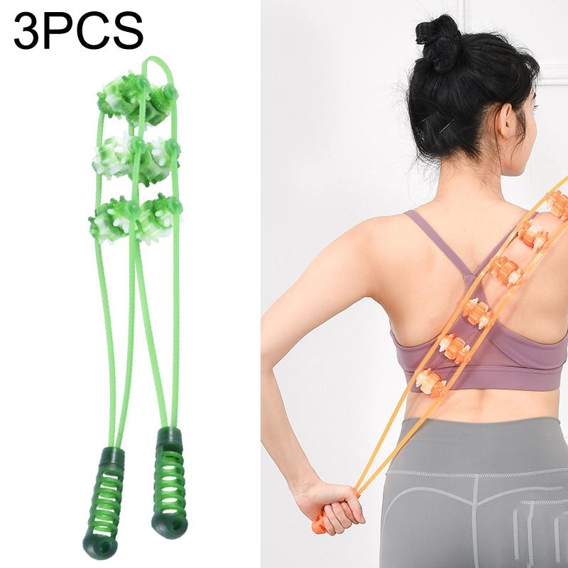 3-Wheel Manual Back Massager Green 3