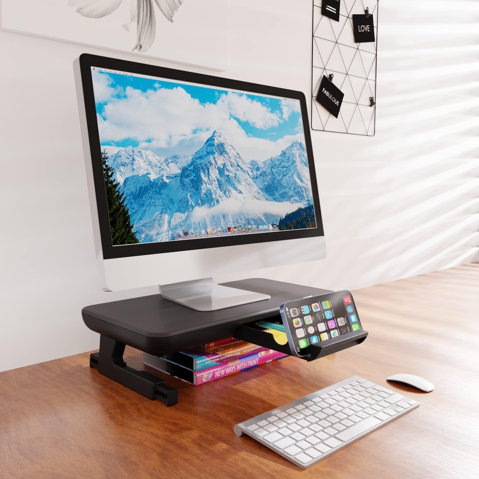 Adjustable Laptop Stand with Storage Drawer - Height Riser - Upgrade 3
