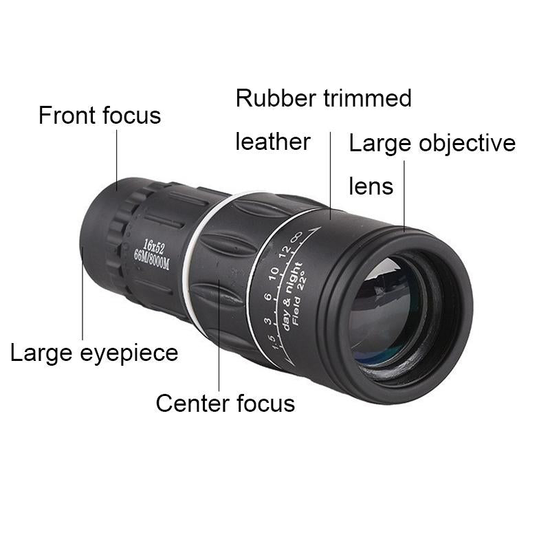 High Definition Monocular Telescope For Outdoor Bird Viewing - 16X52 Green Film - 16X52 Green Film 5
