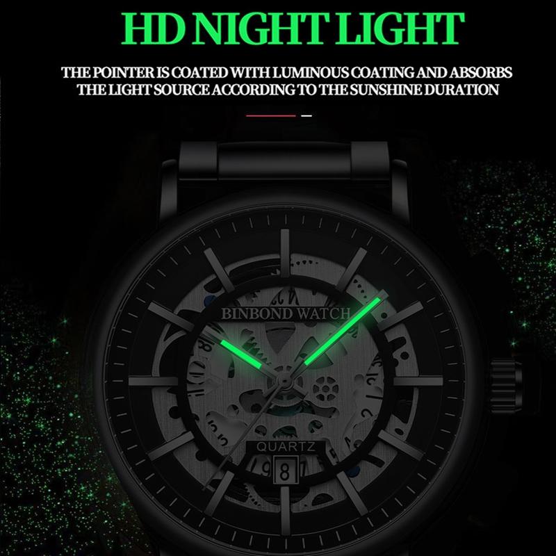 Waterproof Luminous Quartz Watch - Multifunctional 5