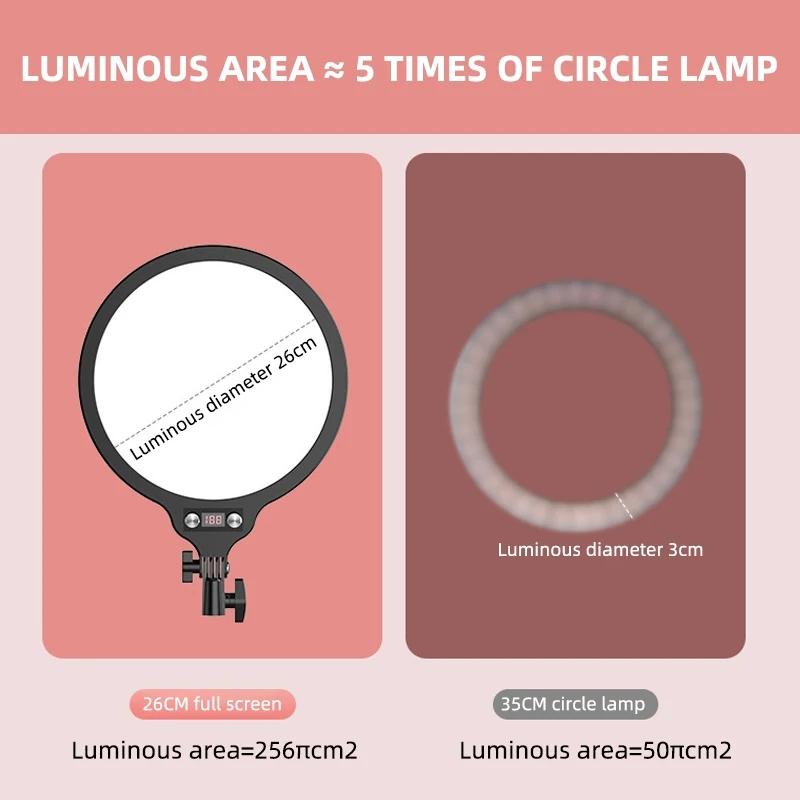 Full-screen Selfie Ring Light Tripod Set for Live Stream - 210cm Height - 55Cm Bracket With Remote Control 4