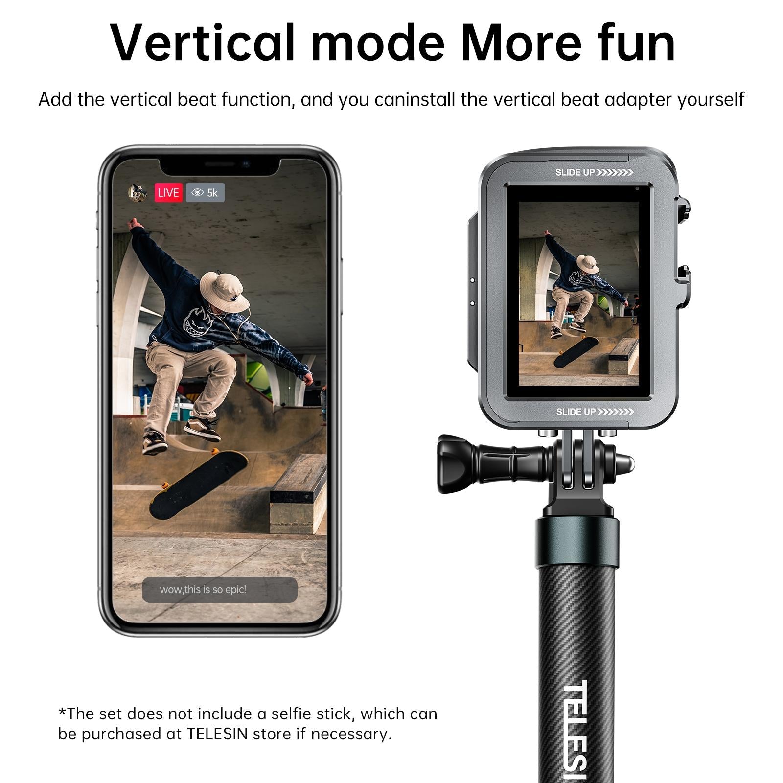 Vertical Shooting Set for Gopro Hero11 / 10 / 9 with Aluminium Alloy Frame 4