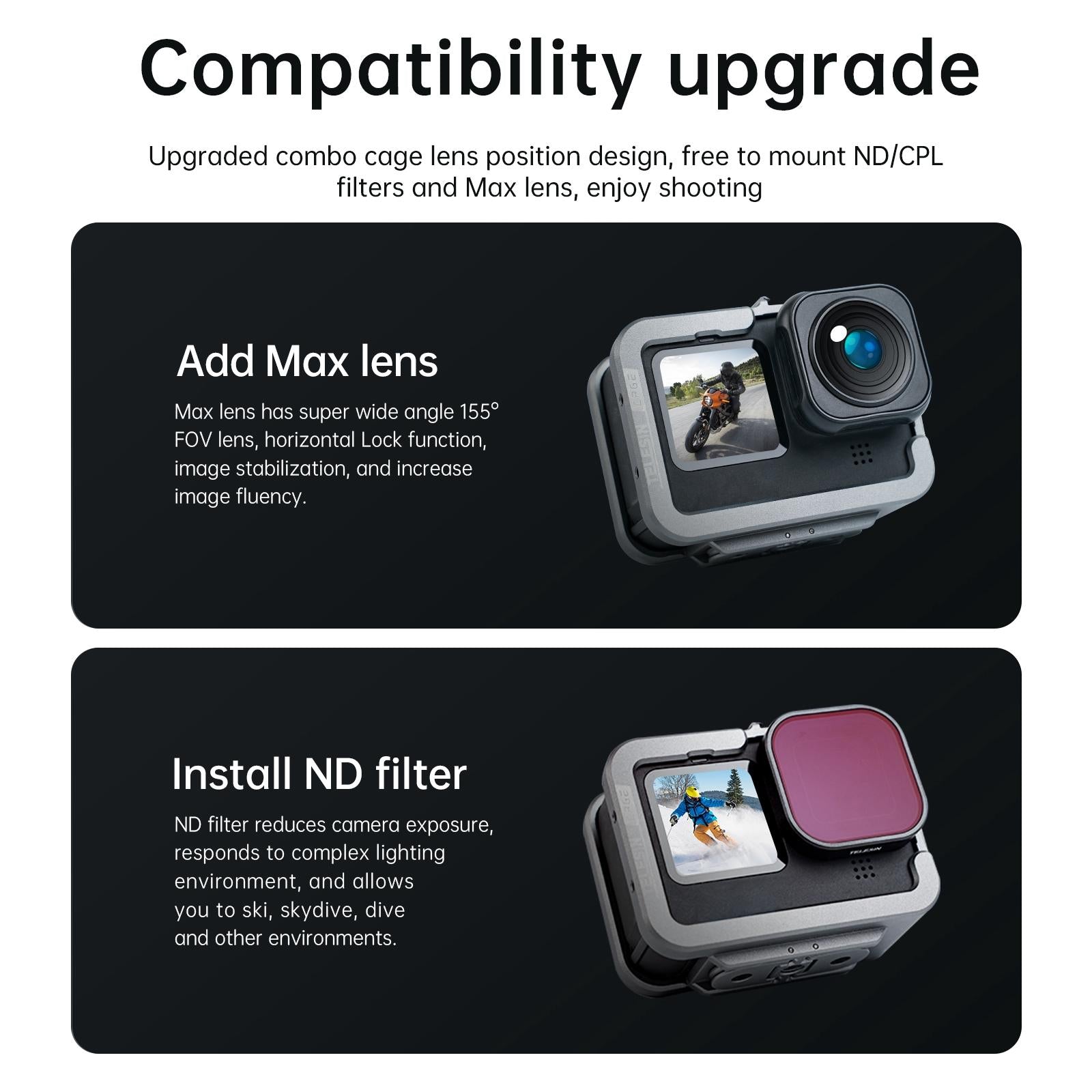 Vertical Shooting Set for Gopro Hero11 / 10 / 9 with Aluminium Alloy Frame 5
