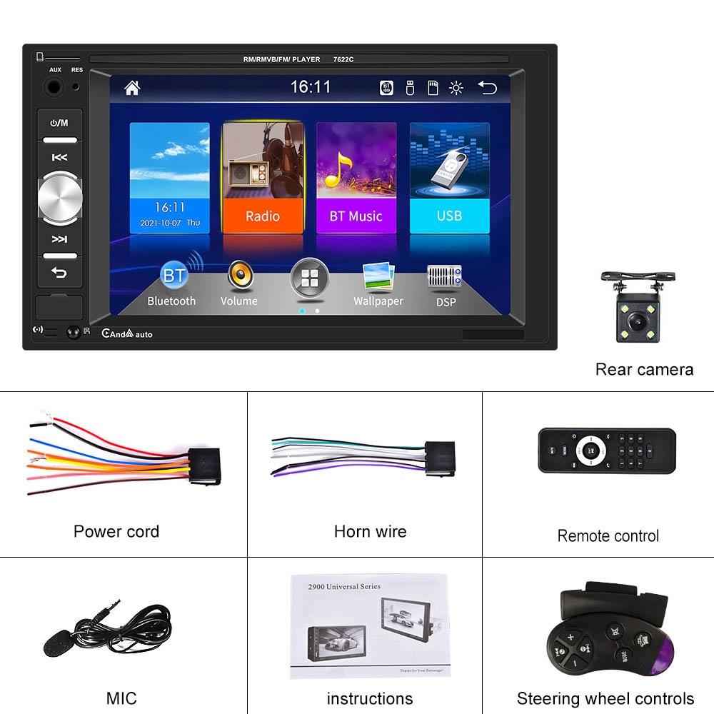 6.2 Inch Dual Spindle Hd Car Mp5 Player With Carplay - Standard + 4 Camera 3