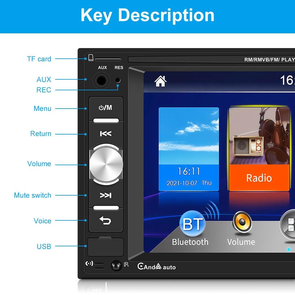 6.2 Inch Dual Spindle Hd Car Mp5 Player With Carplay - Standard + 4 Camera 6