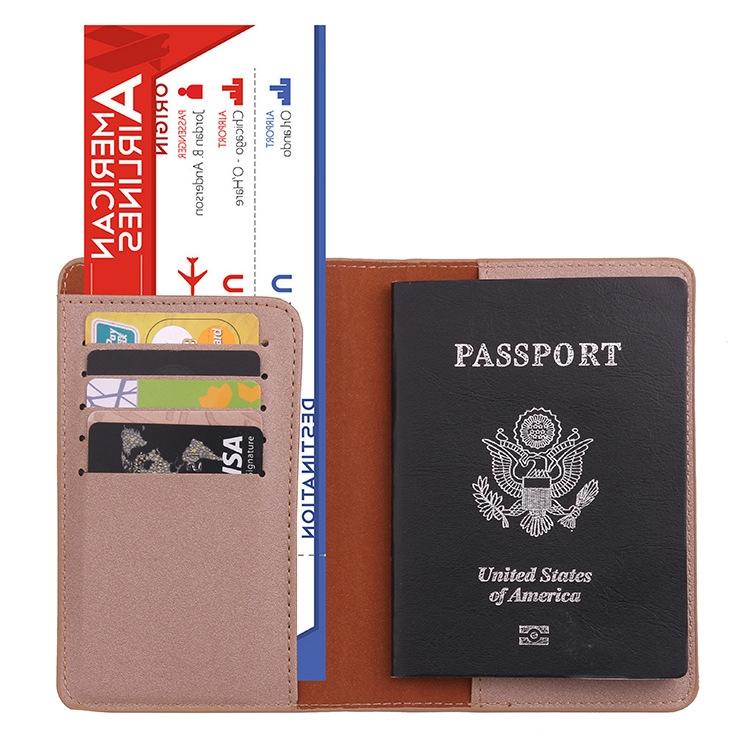 Khaki Frosted Pu Multi Card Passport Holder For Travel Abroad 4