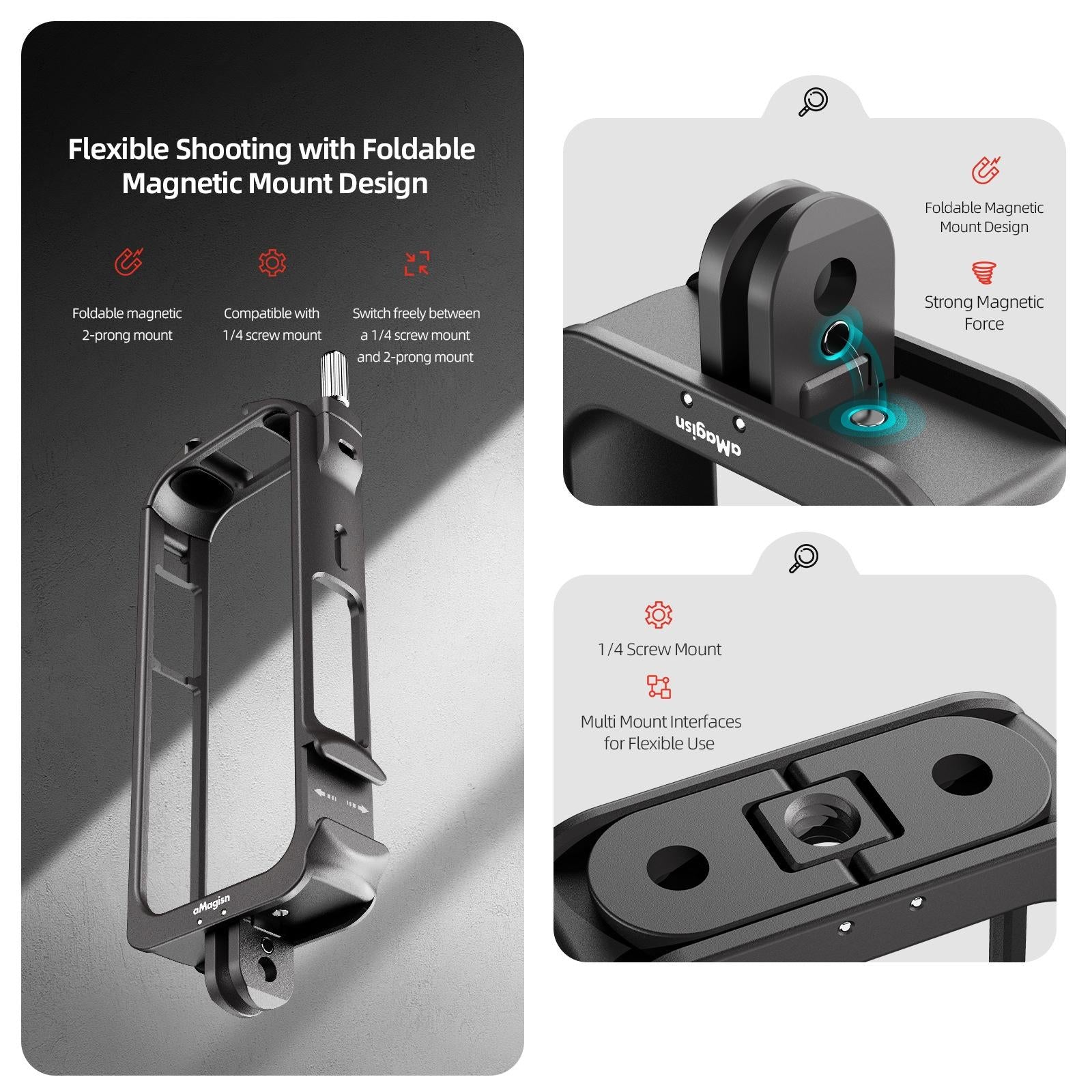 Amagisn Metal Rabbit Cage Protective Frame - Insta360 X3 - Only Cage 6