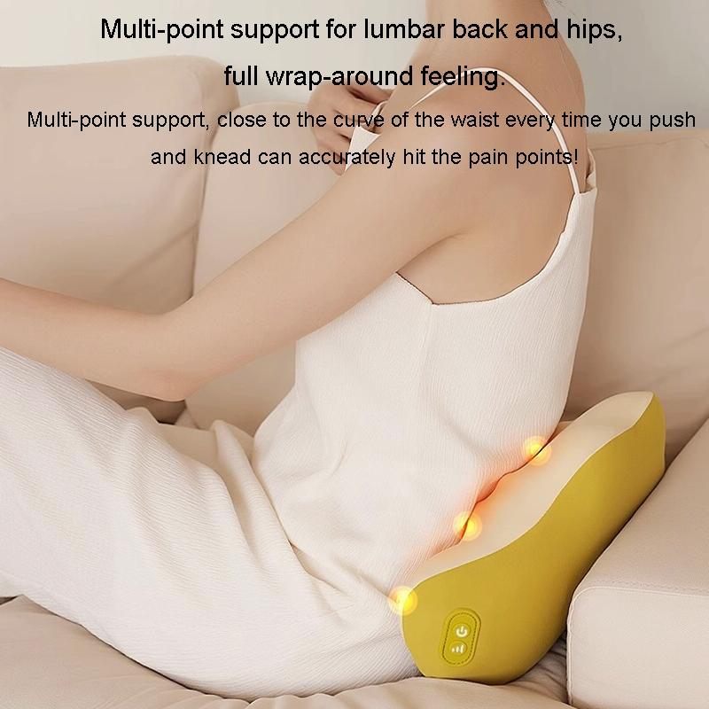 Multi-Function Lumbar Massager Hot Waist Massage Pillow Gray - Charging Model Yellow 4