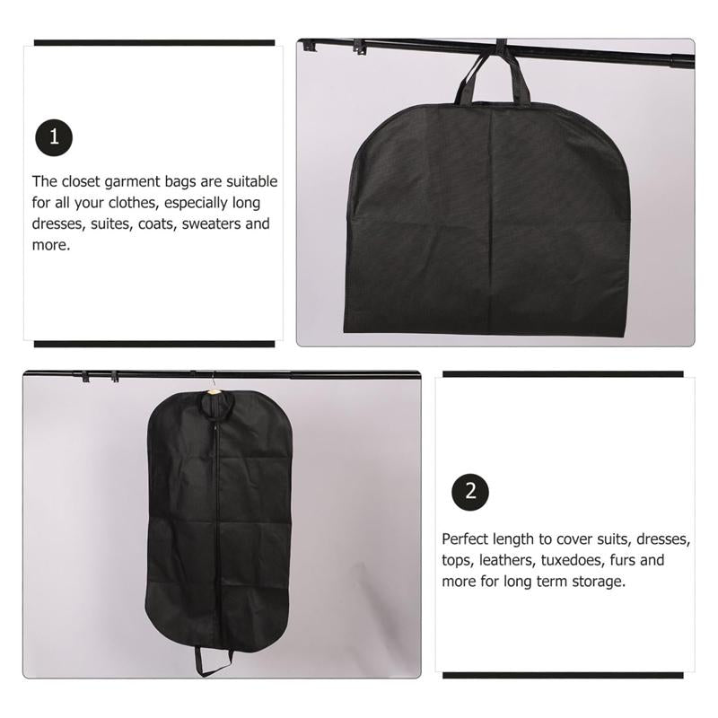 Black Non Woven Coat Suit Dust Bag 60X100Cm - Black 60X100Cm 4
