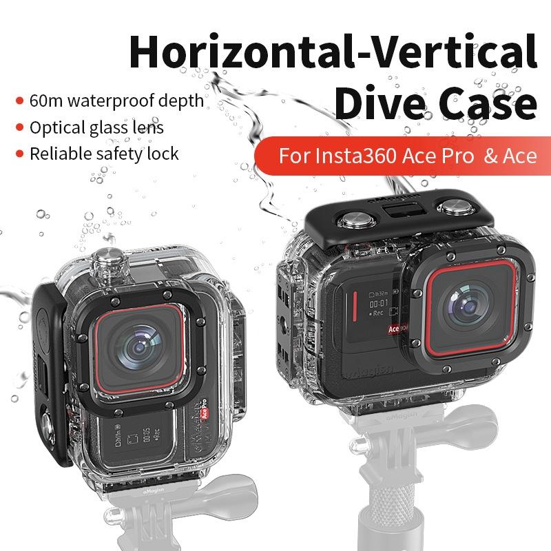 60m Waterproof Dive Shell for Magisn Camera - Horizontal & Vertical Shooting - For Insta360 Ace 3
