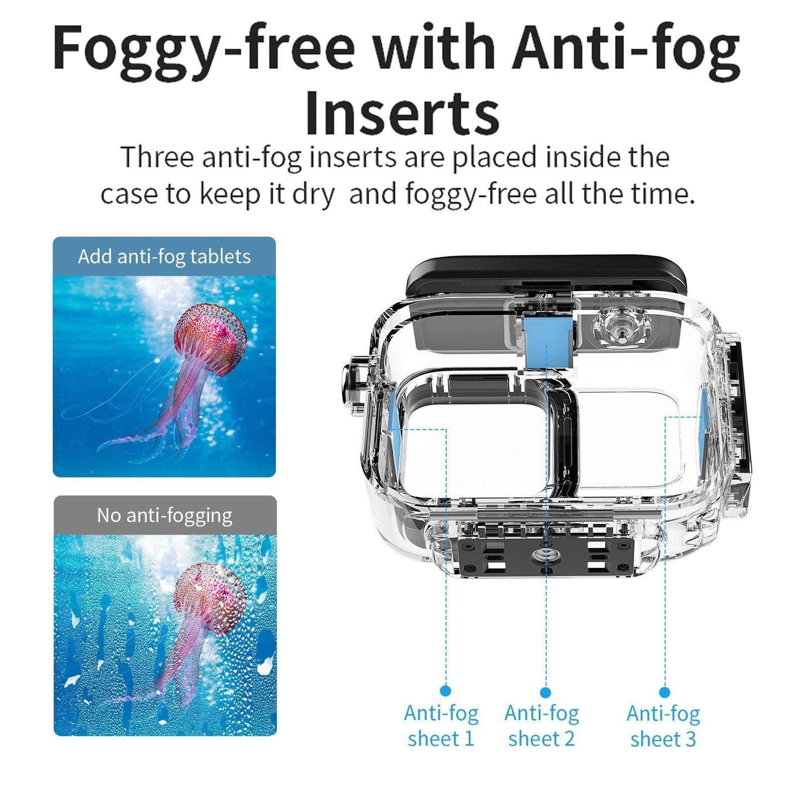 60m Waterproof Dive Shell for Magisn Camera - Horizontal & Vertical Shooting - For Insta360 Ace 8