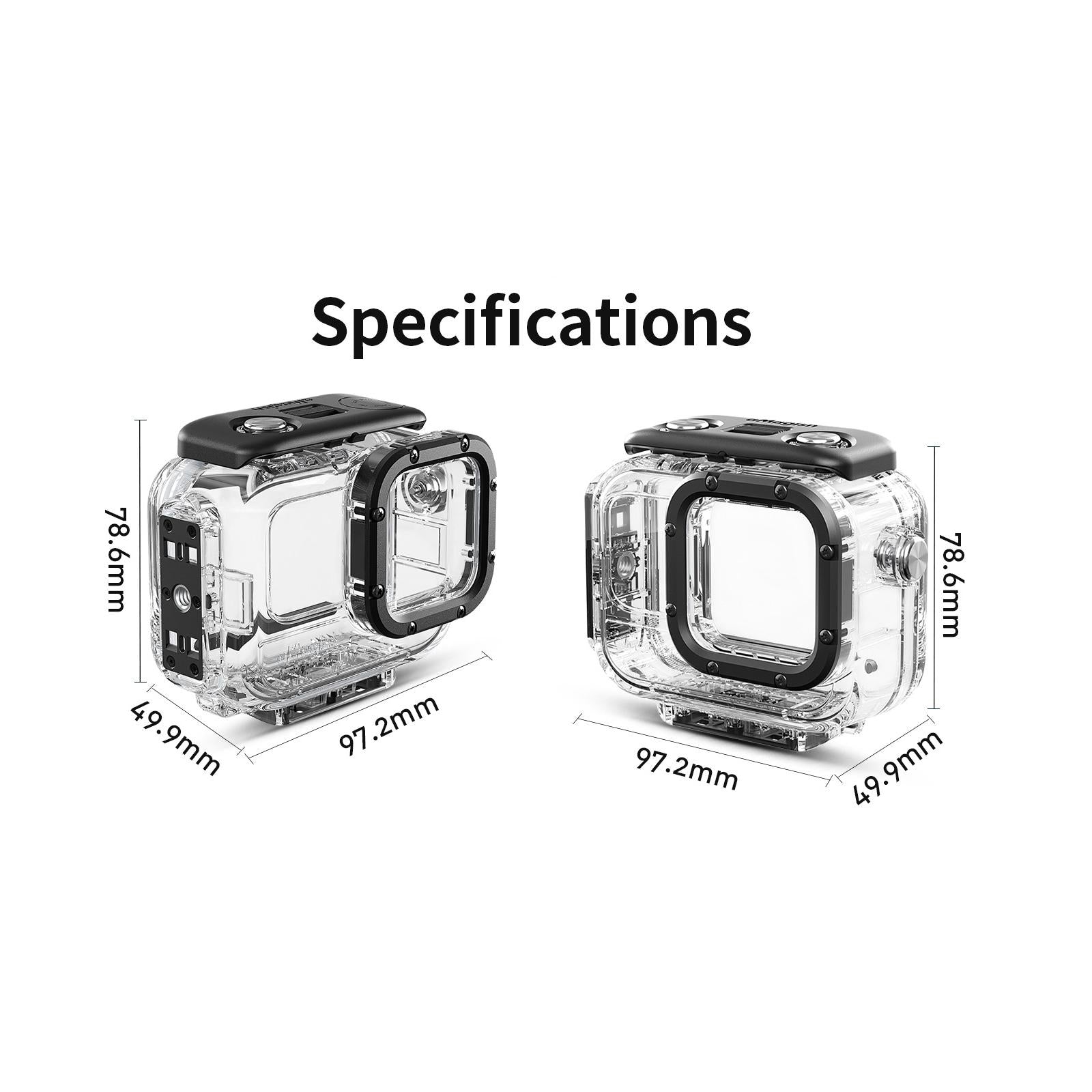 60m Waterproof Dive Shell for Magisn Camera - Horizontal & Vertical Shooting - For Insta360 Ace 12