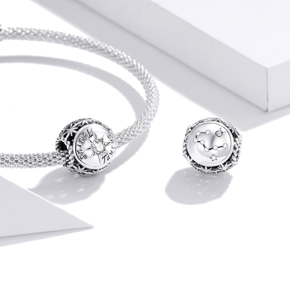 925 Sterling Silver Zodiac Zircon Bead Bracelet / Necklace Set Taurus Style - Taurus 5