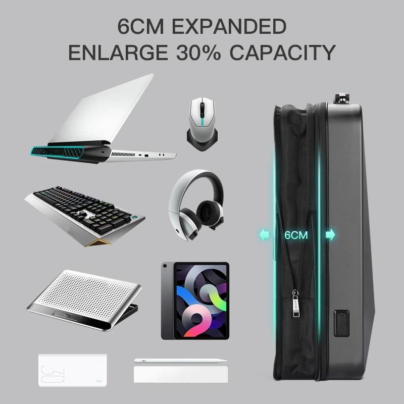 Waterproof Expandable Backpack with Usb Charging and Password Lock - Silver 5