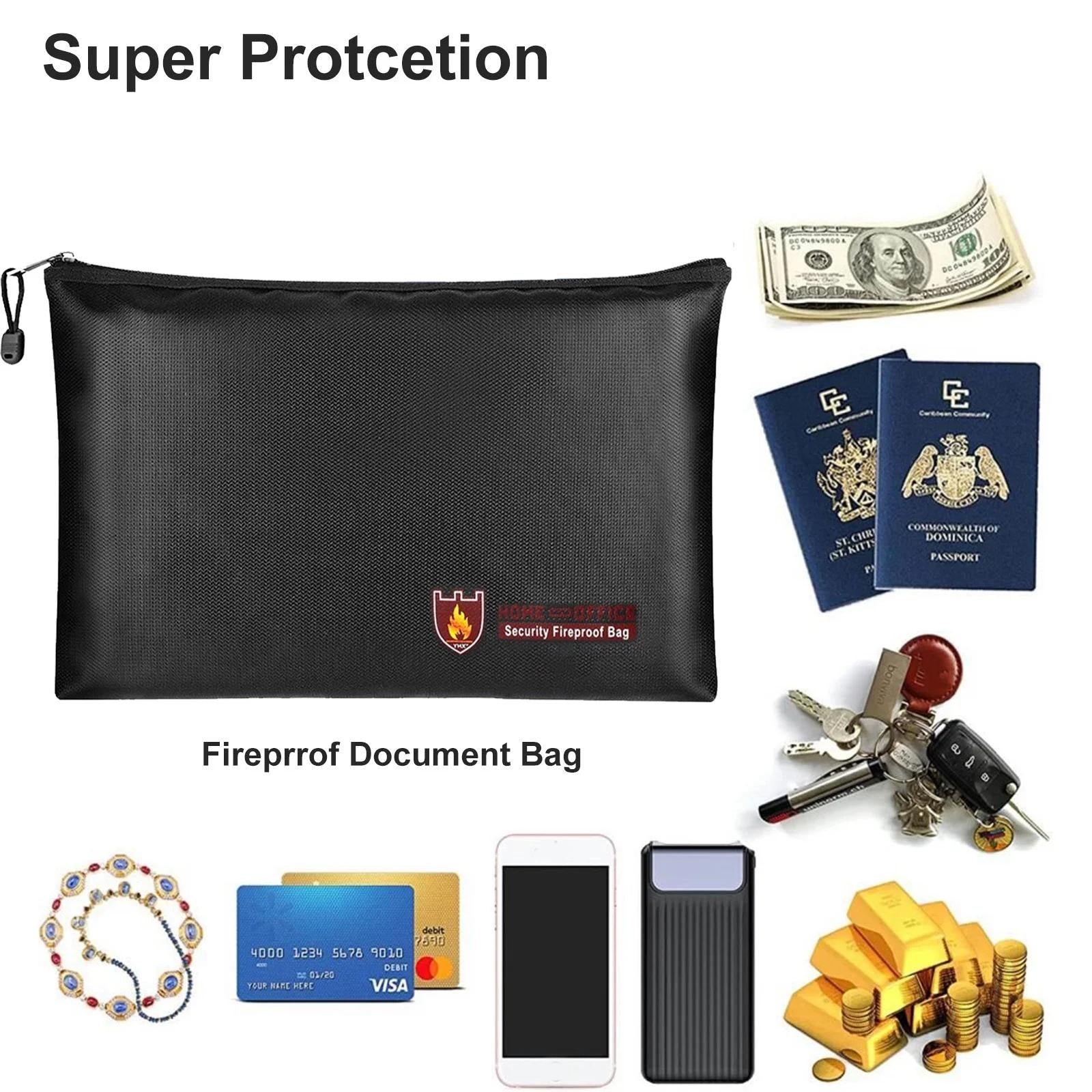 Secure Fireproof Waterproof Bag For Valuables - 11.4X7.9 Inch 4