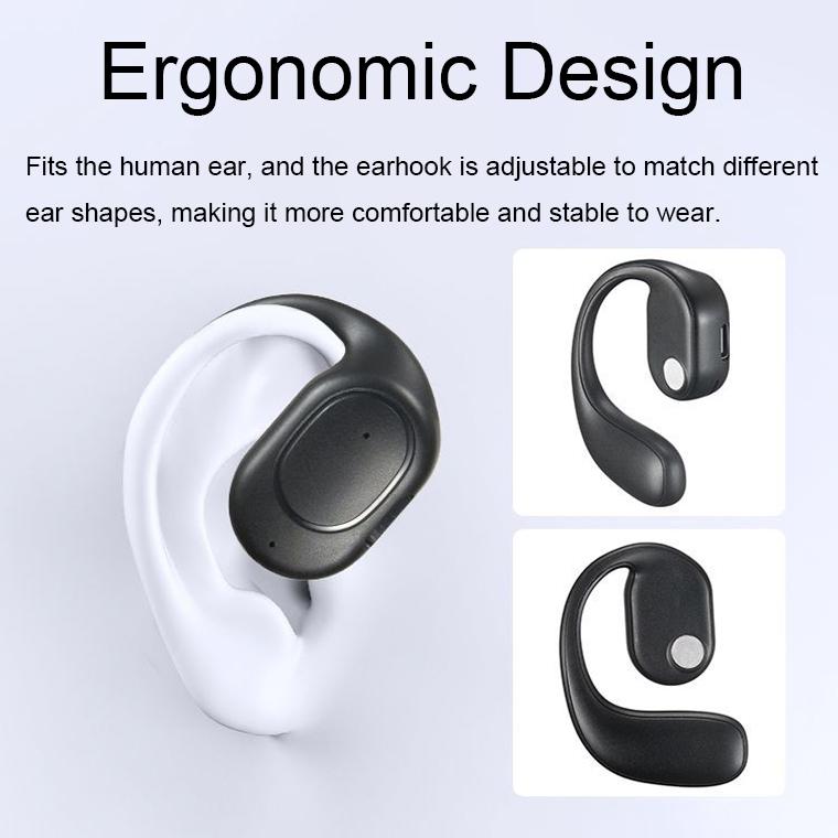 Wireless Bluetooth 5.2 Earphones with Noise Reduction Ear-mounted Design - White Without Accessories 11