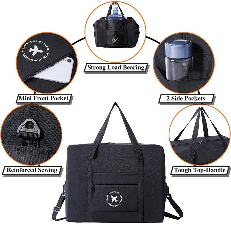 Foldable Travel Bag for Camping & Hiking - Large - Small Black 7