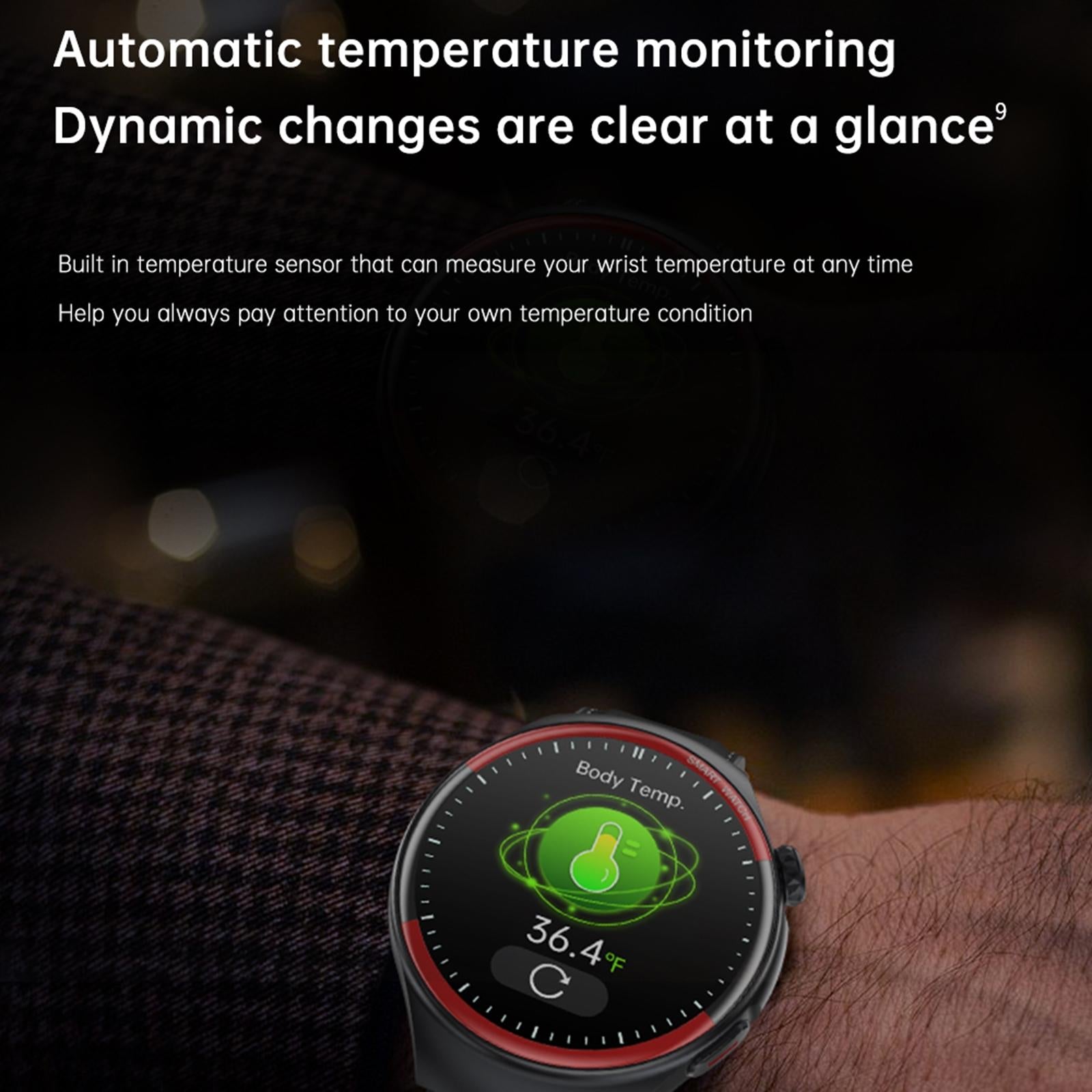 Smart Round Screen Watch With Bt Call And Health Tracking - Leather - Leather Brown 6