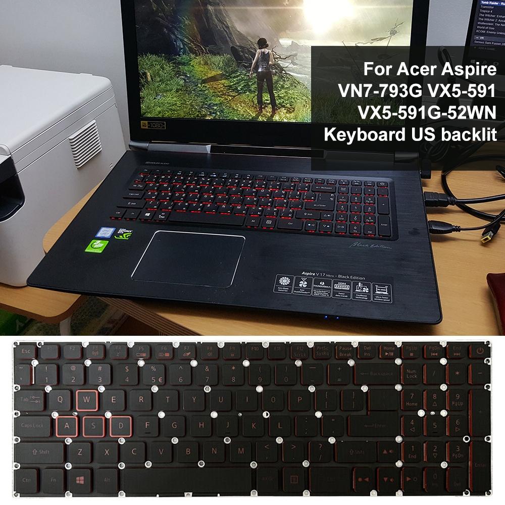 Red Backlit Laptop Keyboard - us Version - For Acer Nitro 5 An515-43 12