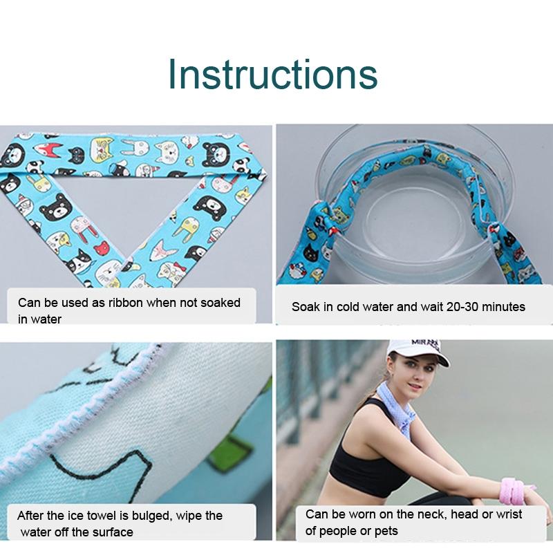 3 Piece Cooling Bandana Neck Wraps For Summer Blue Leaves 7