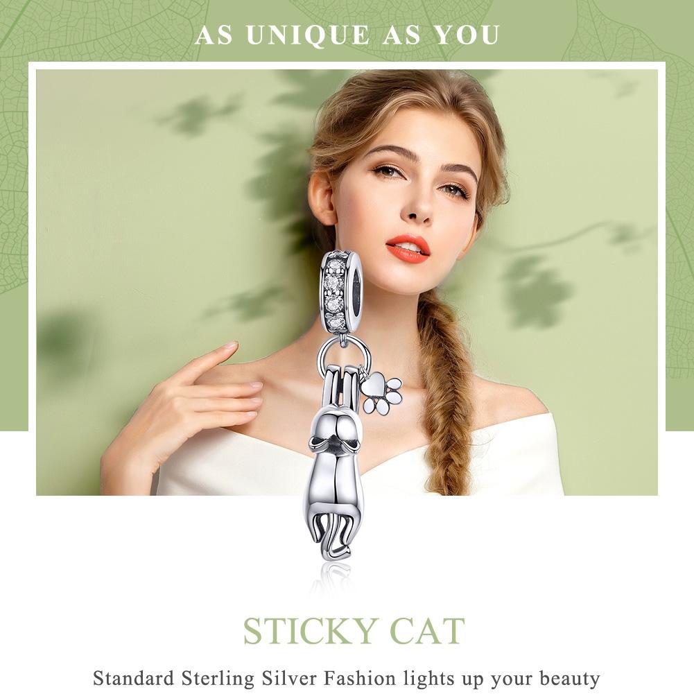 925 Sterling Silver Cat Charm For Diy Bracelet Style - Pendant 4