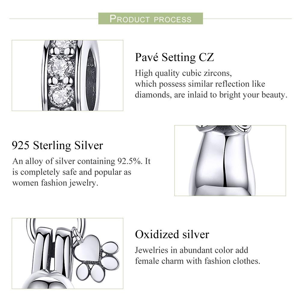 925 Sterling Silver Cat Charm For Diy Bracelet Style - Pendant 5