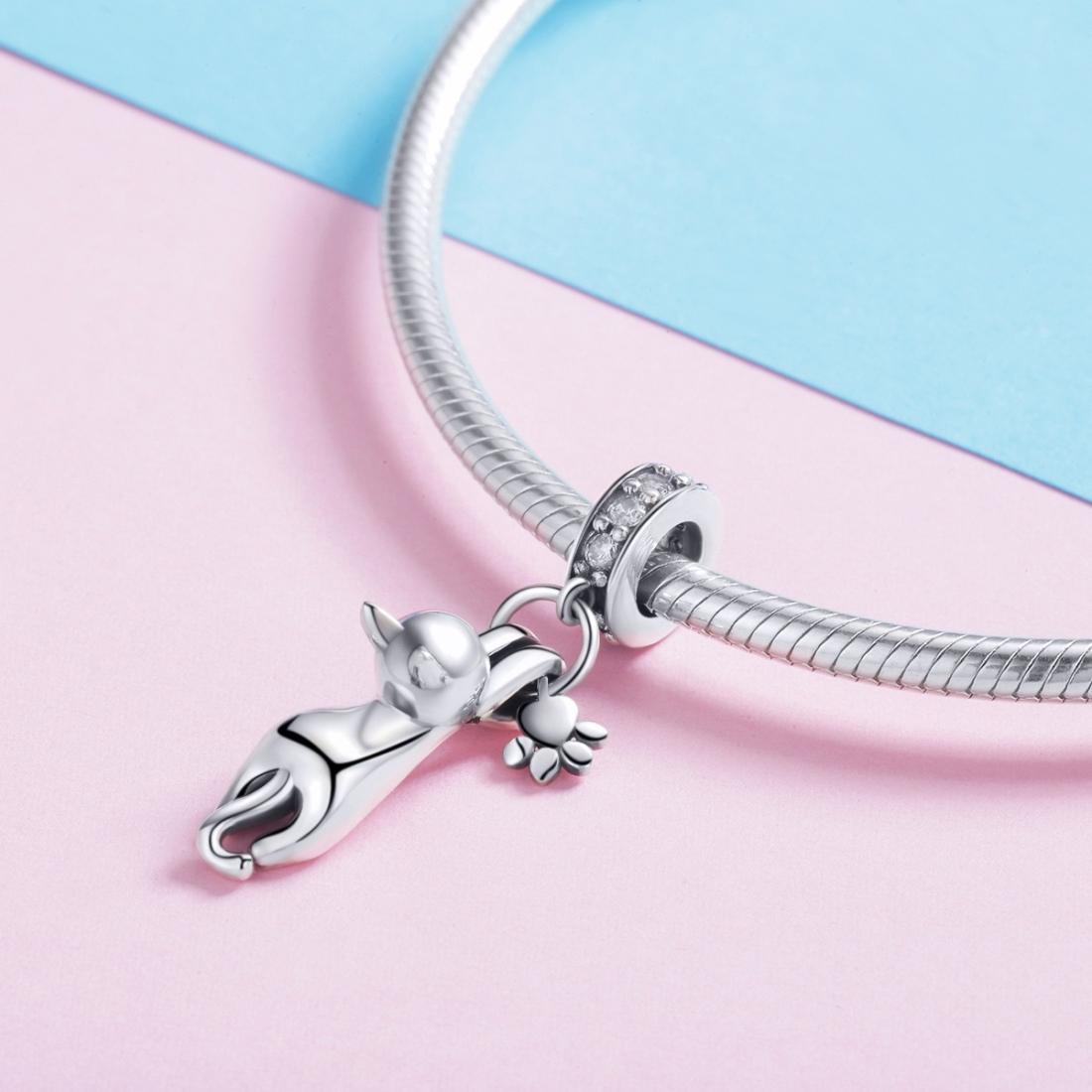 925 Sterling Silver Cat Charm For Diy Bracelet Style - Pendant 6