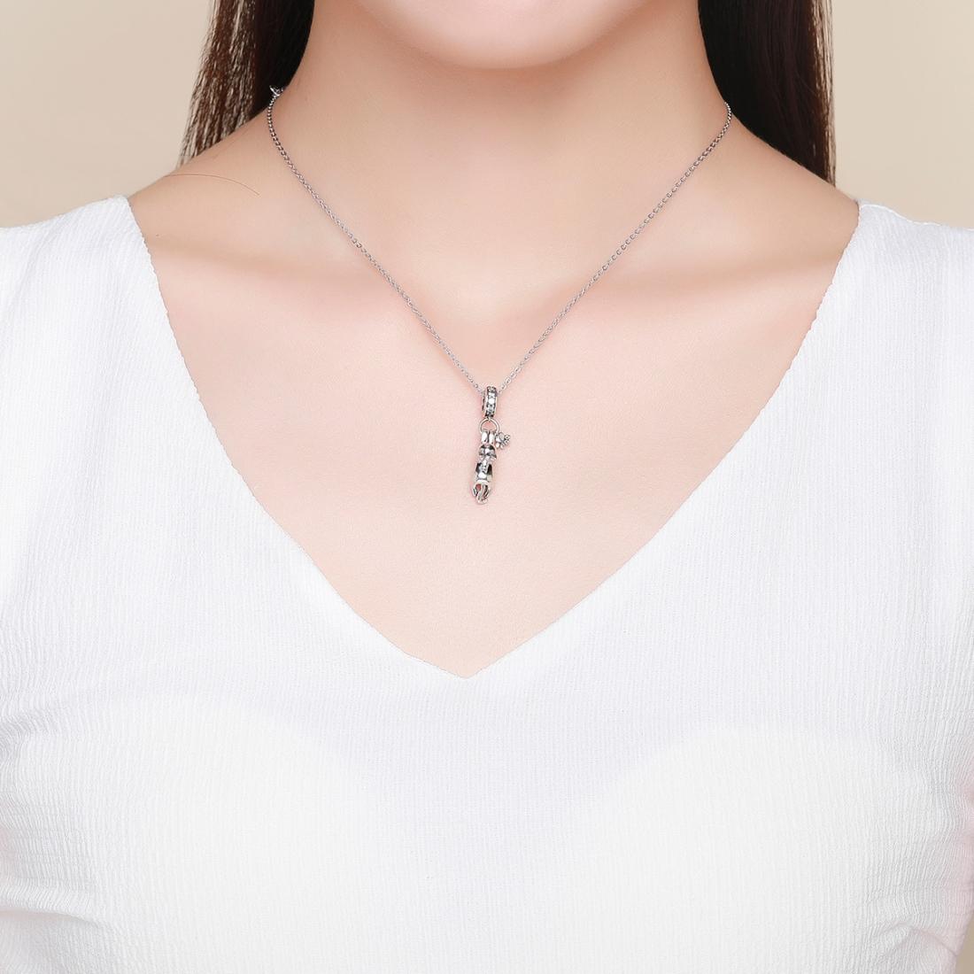 925 Sterling Silver Cat Charm For Diy Bracelet Style - Pendant 7