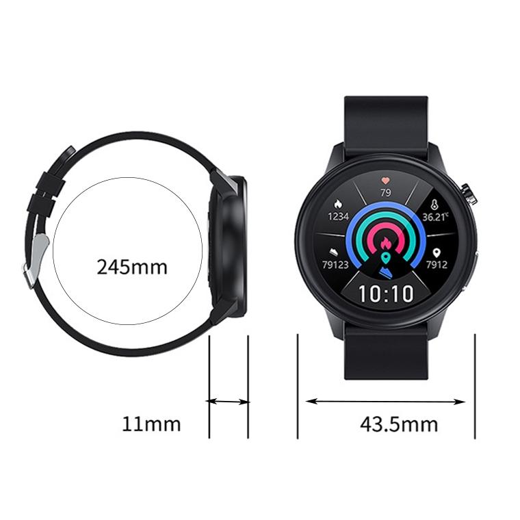 1.3 Inch Blue Silicone Heart Rate Smart Watch 4